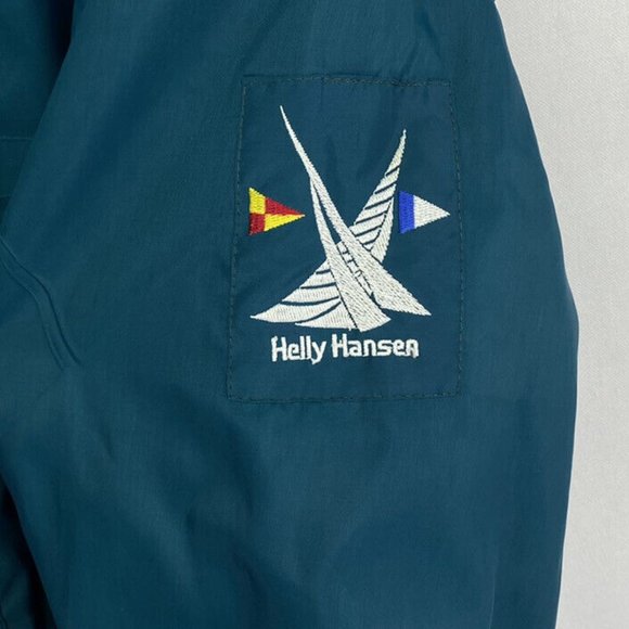 HELLY HANSEN Vintage 90s Mens Nylon Sailing Rain Coat Reversible Hooded Medium - Picture 15 of 15